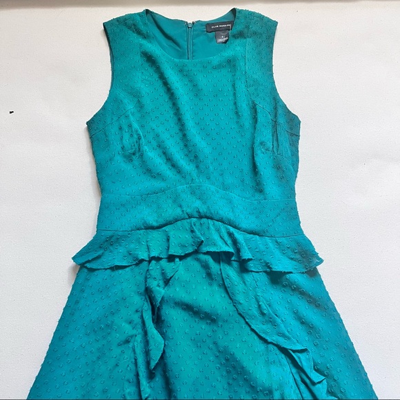 Club Monaco Swiss Dot Emerald Green Midi Dress - Picture 7 of 12